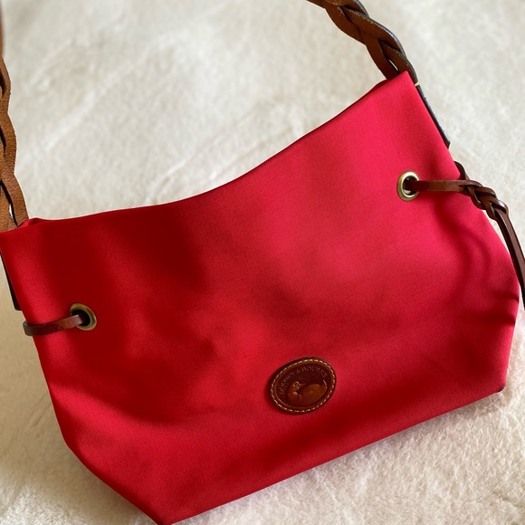 Dooney and Bourke red nylon shopper | bag | purse | leather - Picture 6 of 7